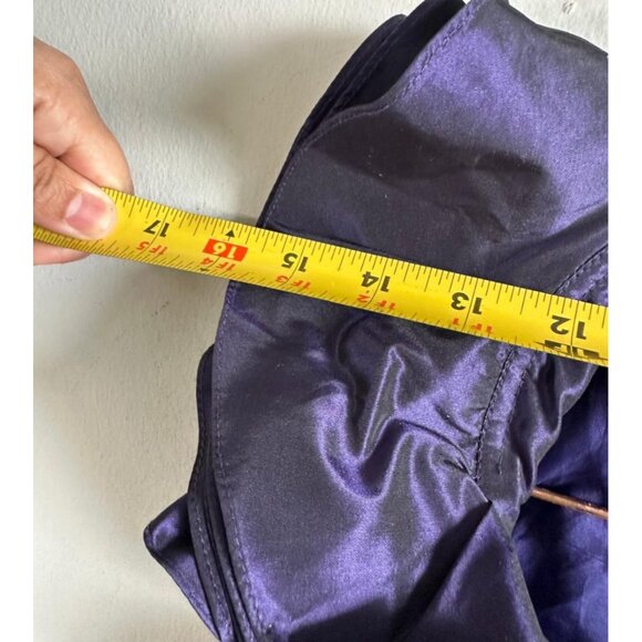 Teri Jon Rickie Freeman Women’s 100% Silk Gown Ruffle Train Dress Purple Size 4 - Picture 5 of 10